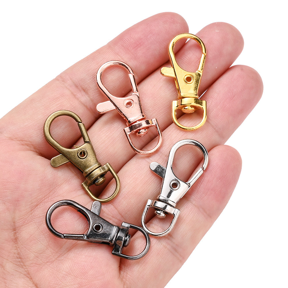 Mixed Color Zinc Alloy Swivel Lobster Clasp Hooks