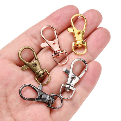 Mixed Color Zinc Alloy Swivel Lobster Clasp Hooks