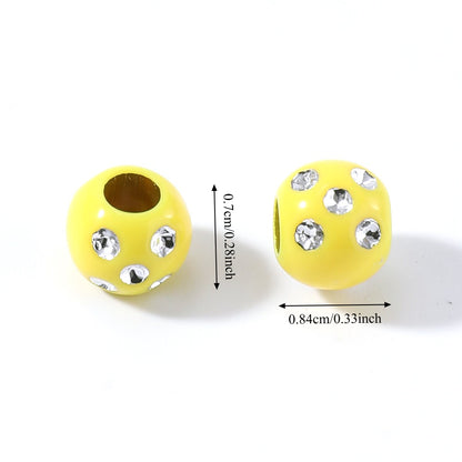 50/100pcs 7x8.4mm Random Multicolor Acrylic Round Beads