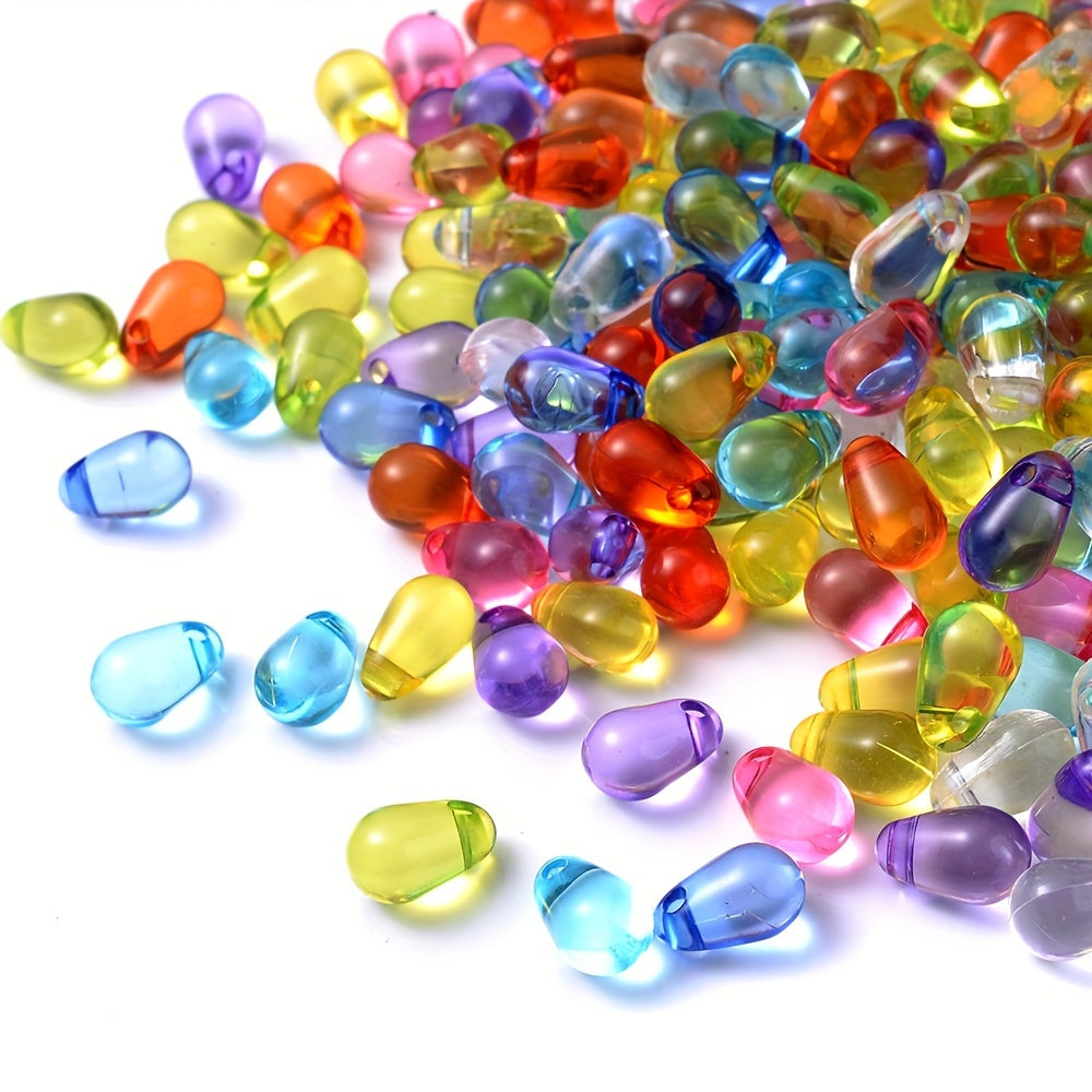 100PCS 6/8mm Water Drop Acrylic Bead Set