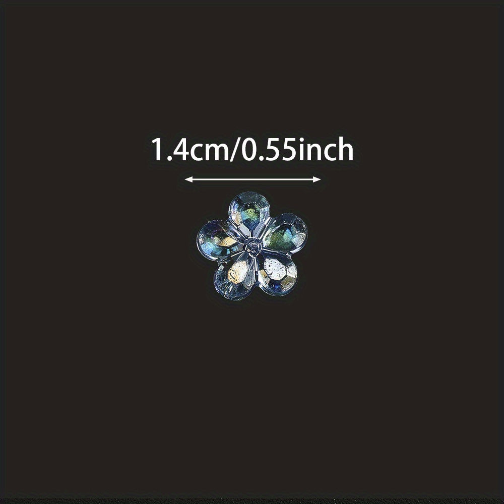 100pcs AB Mixed Color Transparent Flower Acrylic Beads