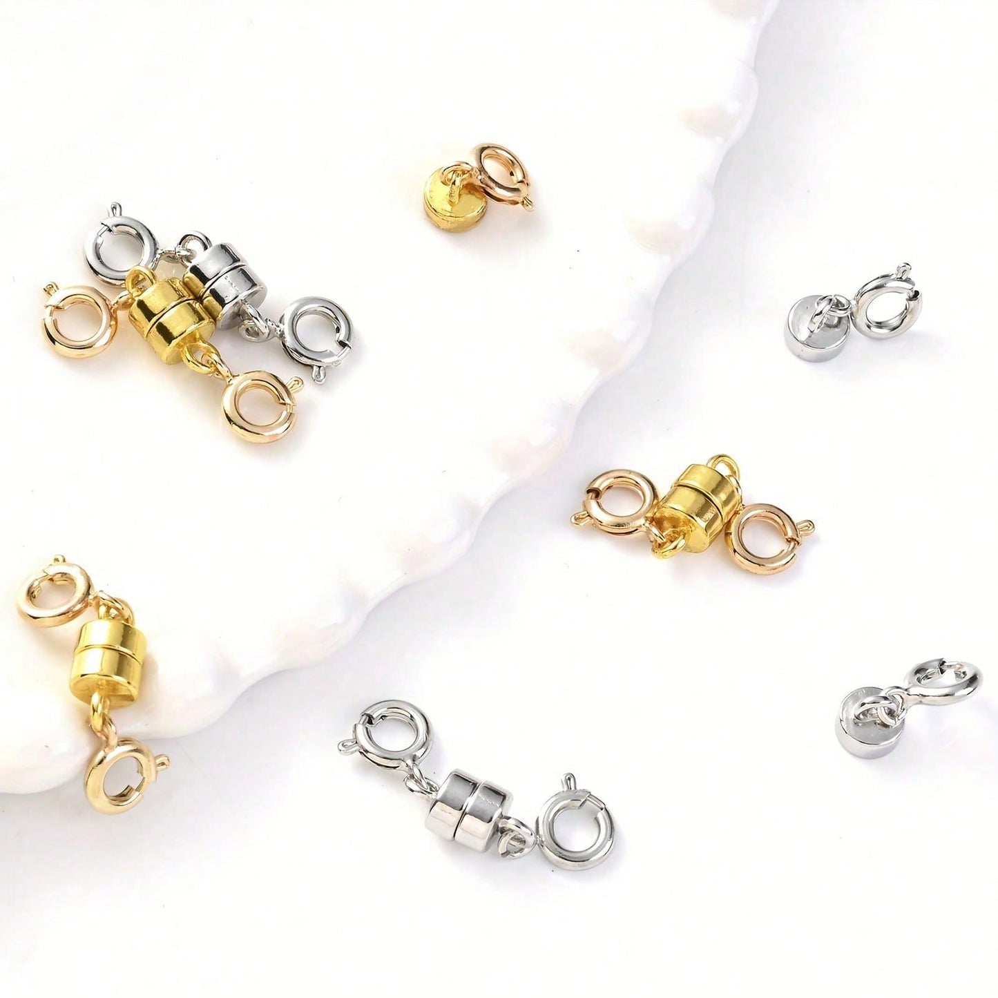 16-Piece Gold & Silver Magnetic Jewelry Clasps