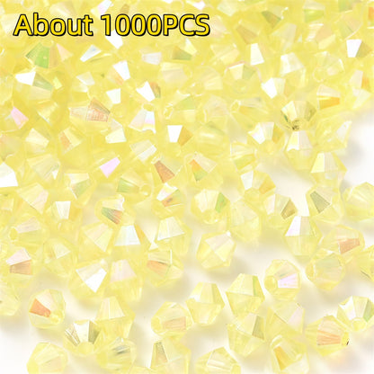 1000pcs 4mm Shiny Acrylic Faceted Beads