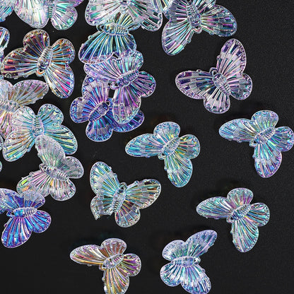 50pcs/set 22x29mm UV Color Butterfly Acrylic Beads