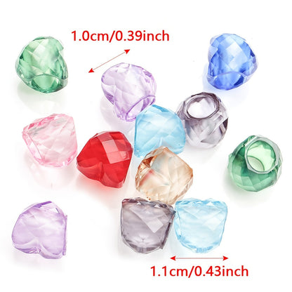 30-Piece 10x11 mm Love Acrylic Large-Hole Beads