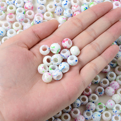 Speckled Acrylic Large Hole Beads