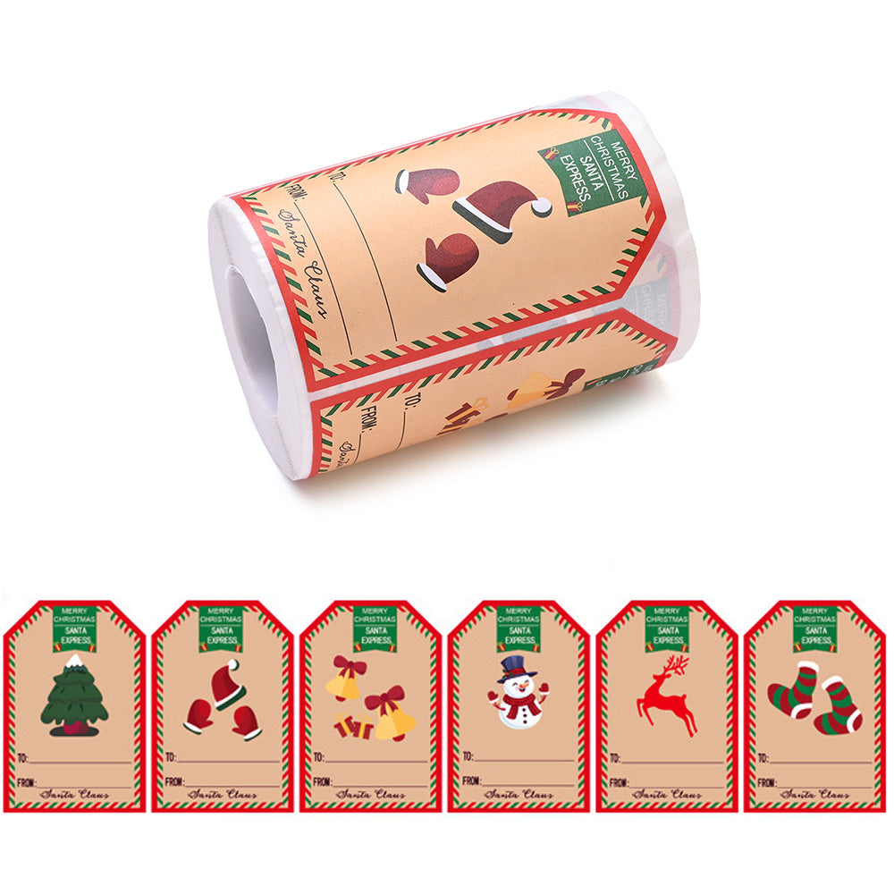 Retro Christmas Santa Snowman Stickers