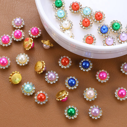 Flower Rhinestone Pearl Cabochons
