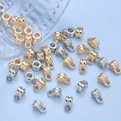 100pcs KC Golden & Silvery CCB Cylindrical Beads