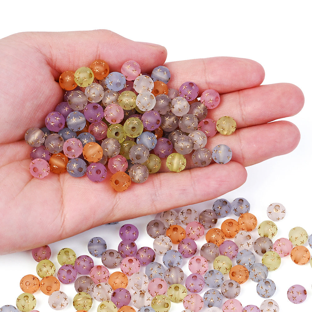Matte Star Acrylic Spacer Beads
