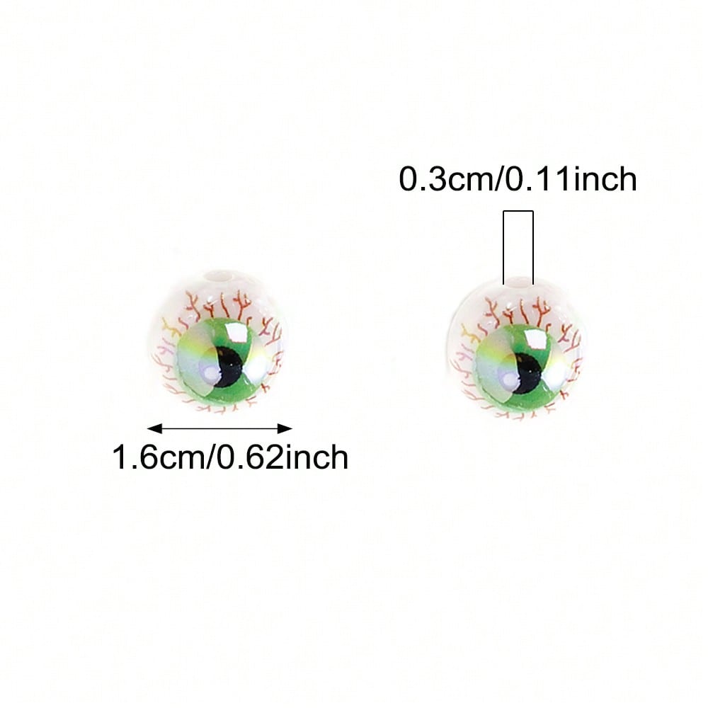 5/10/20pcs 16mm Mixed Color Evil Eye AB Plated Round Acrylic Beads