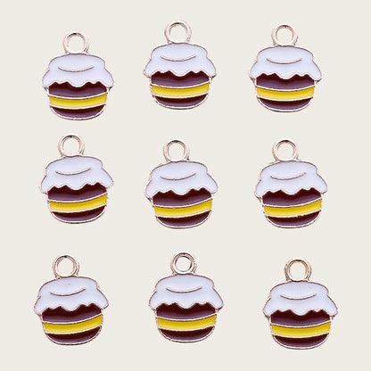 10PCS 9–16mm Yellow Enamel Honeybee Charm Set
