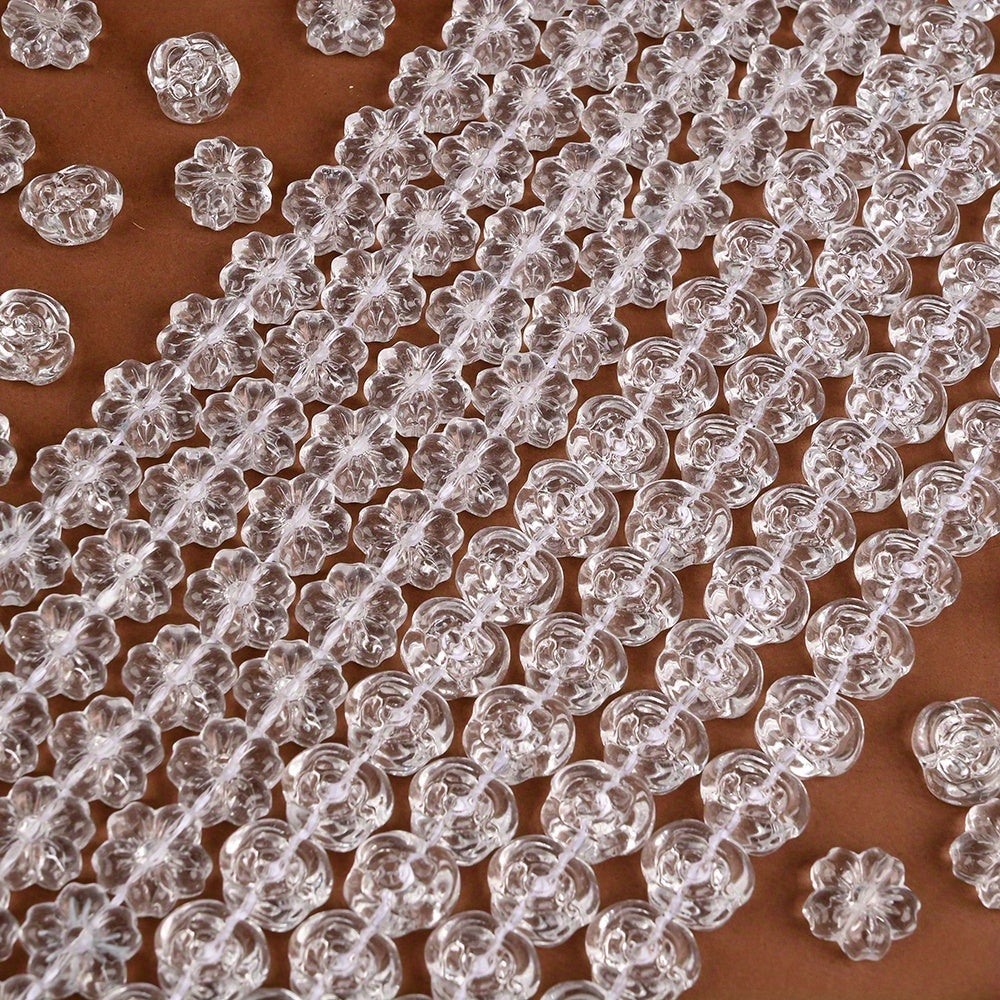 Transparent Flower Glass Beads