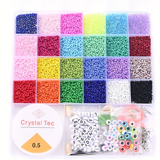 24 Colors 2mm Glass Rice Beads Set