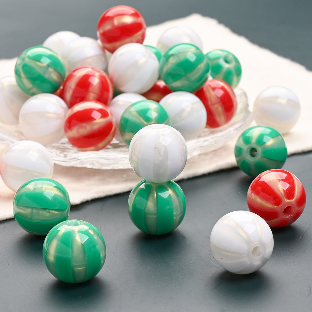 10pcs 16mm Christmas Design Acrylic Beads