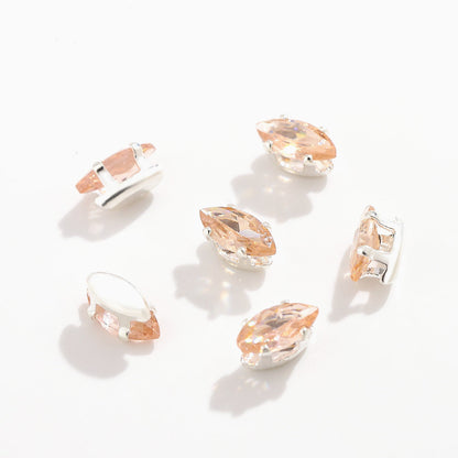 3x6 mm Crystal Zircon Horse-Eye Claw Beads