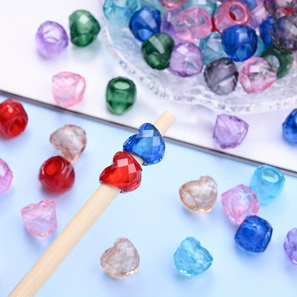 30-Piece 10x11 mm Love Acrylic Large-Hole Beads