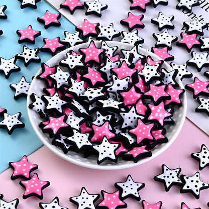 5pcs 19mm Star-Shaped Acrylic Beads