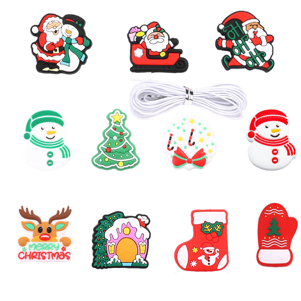Snowman Santa Silicone Beads