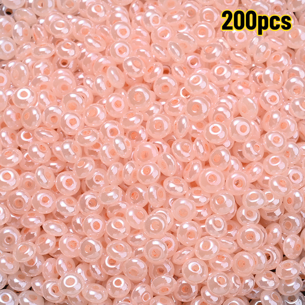 200-Piece 5 mm Glossy Ice Cream Glass Beads