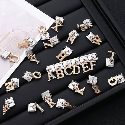 1PC Rhinestone A-Z Letter Modular Bracelet Charm Set