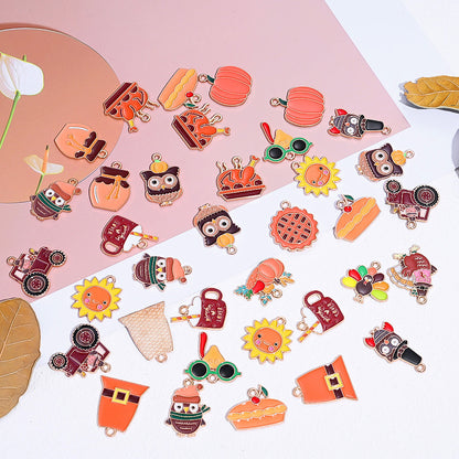 20-Piece Thanksgiving Mixed Alloy Pendant Charms