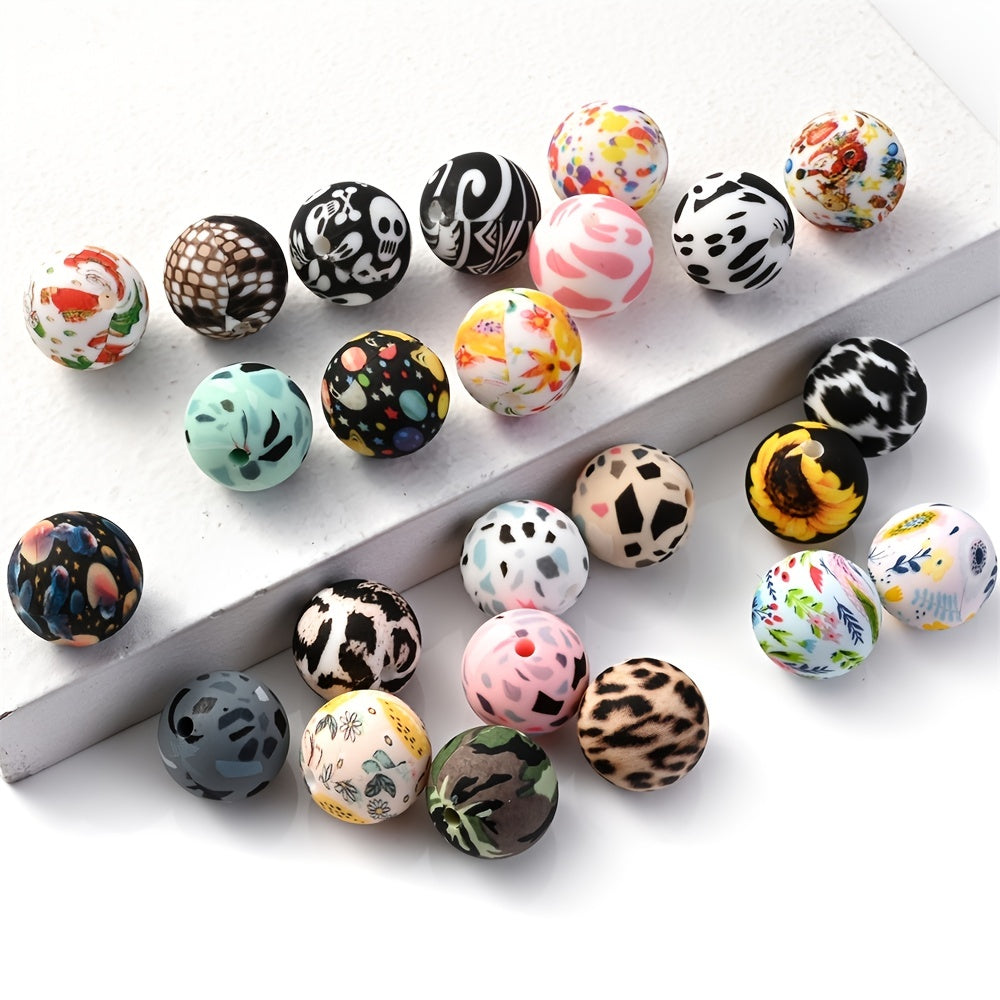 5pcs Silicone Animal & Plant Pattern Spacer Beads
