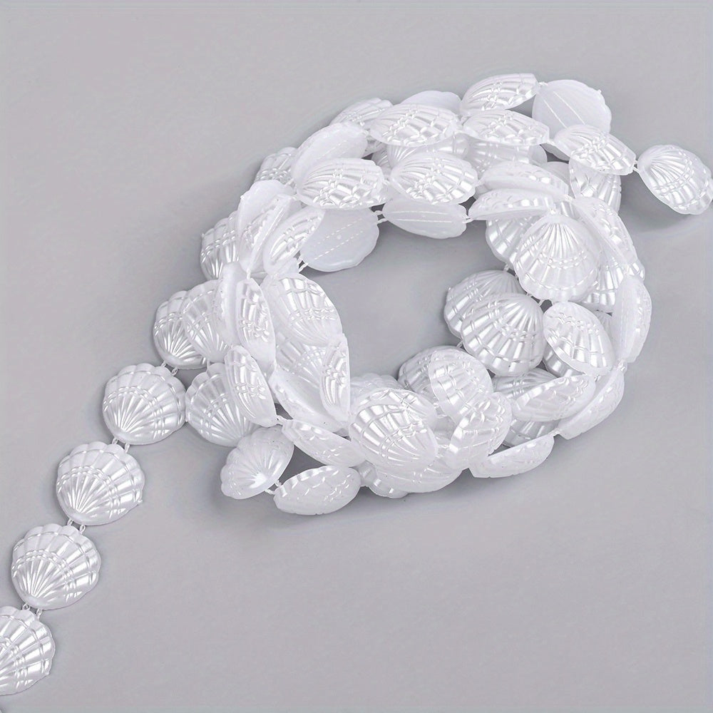 2m Imitation Pearl & Shell Rose Flower Bead Chain