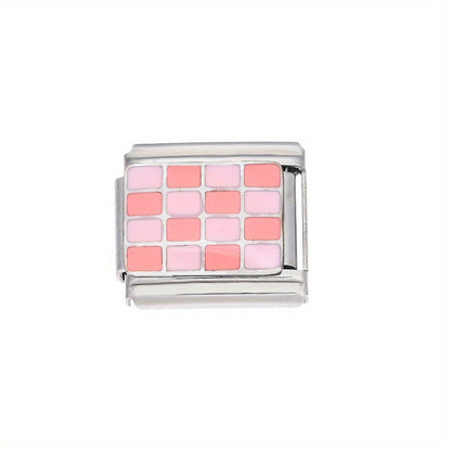 Checkerboard Stainless Steel Charm Module