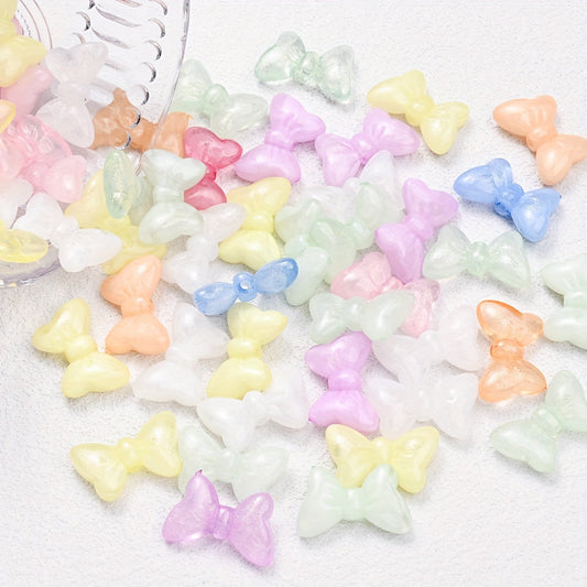 Colored Bow Acrylic Beads