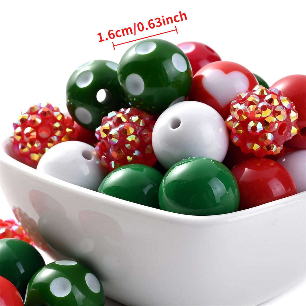 Christmas Rhinestone Acrylic Beads