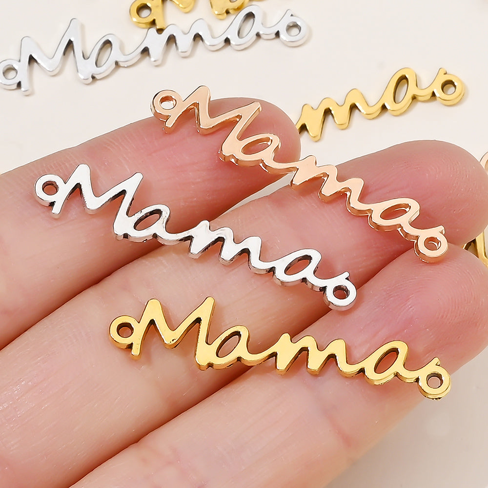 Mama Double Hole Alloy Pendants