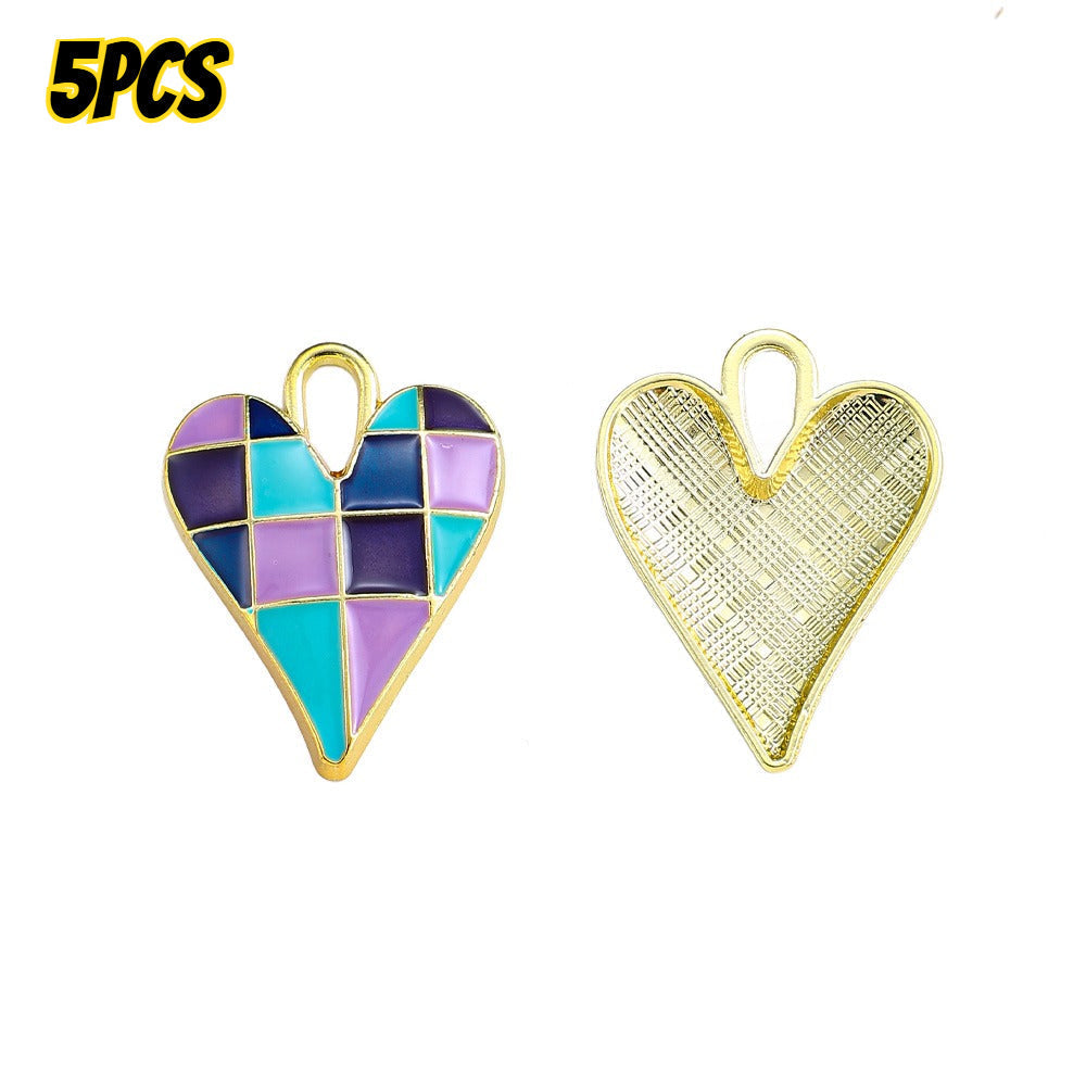 Alloy Enamel Big Heart Charms