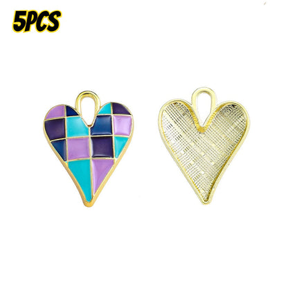 Alloy Enamel Big Heart Charms