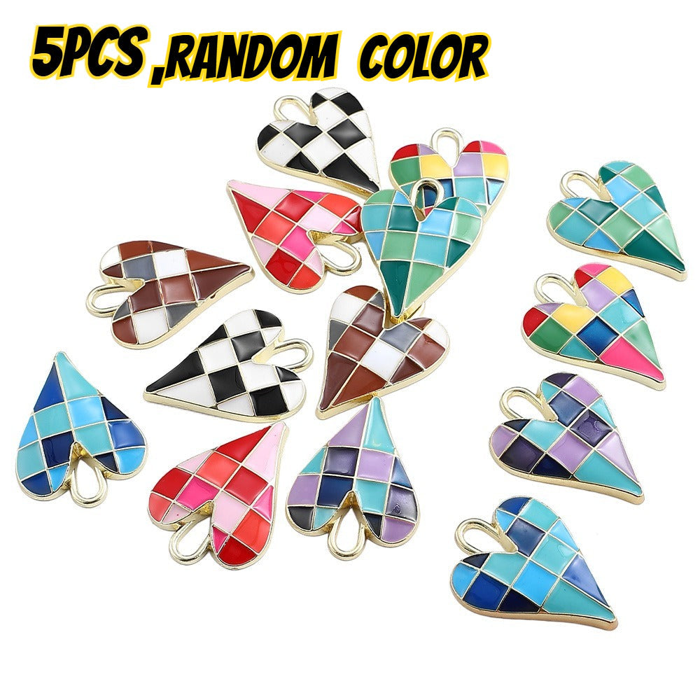 Alloy Enamel Big Heart Charms