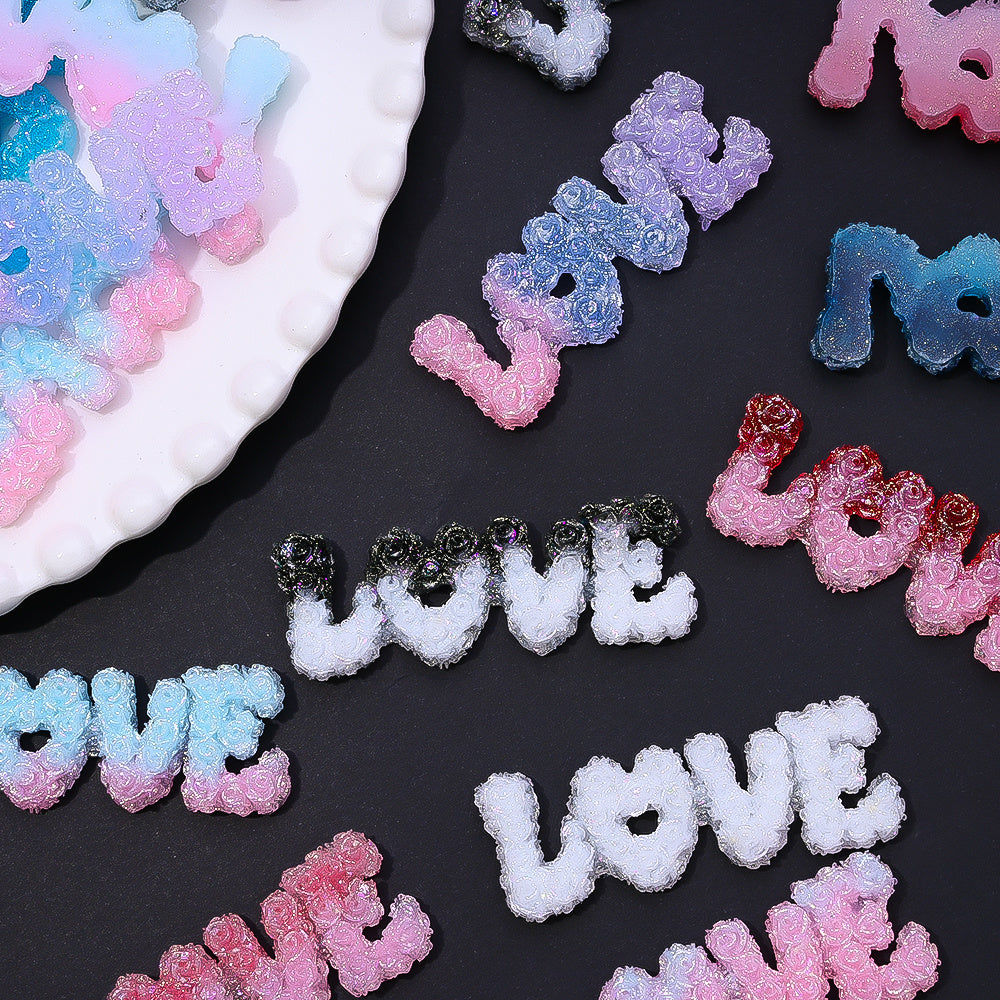 Glow LOVE Resin Letter Patches
