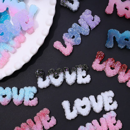 Glow LOVE Resin Letter Patches