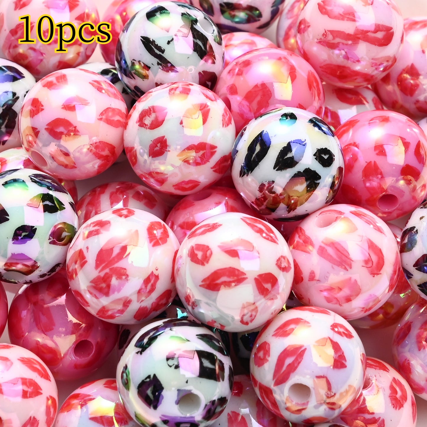 Valentine’s Day Heart and Lips Beads