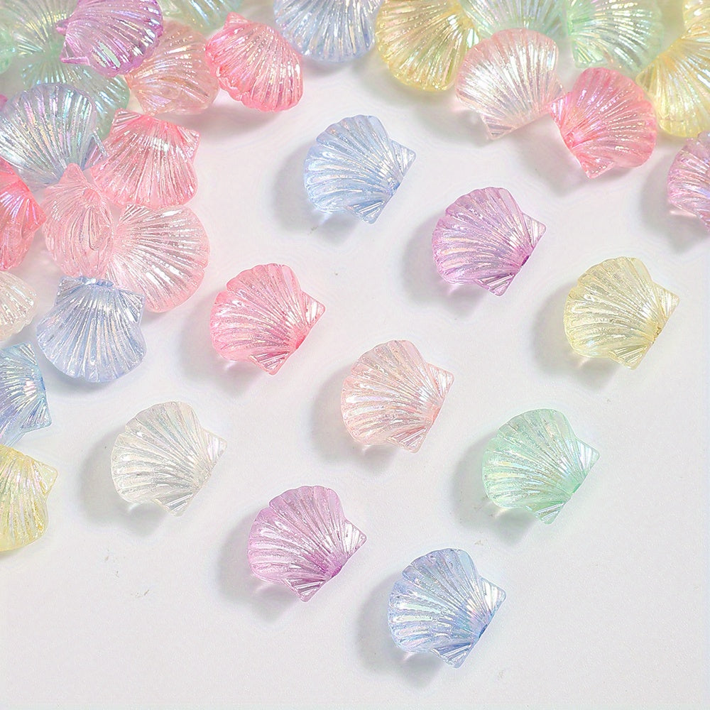 50pcs Colorful Acrylic Shell Beads