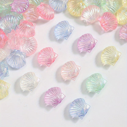 50pcs Colorful Acrylic Shell Beads