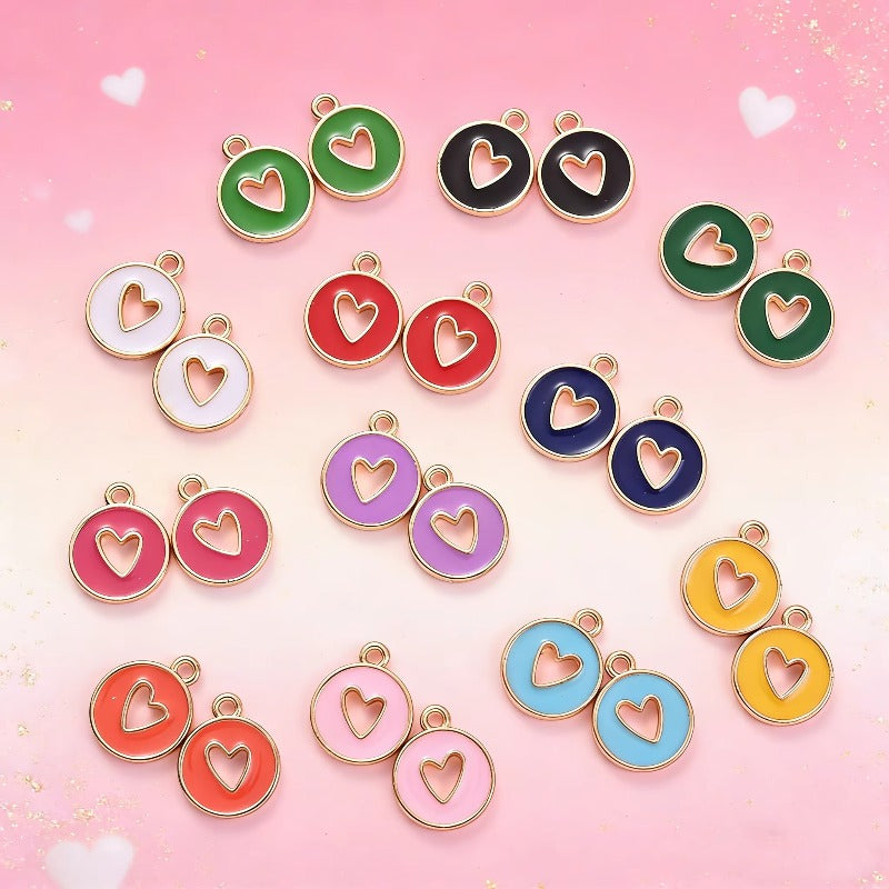 Valentine's Day Round Openwork Heart Alloy Charms