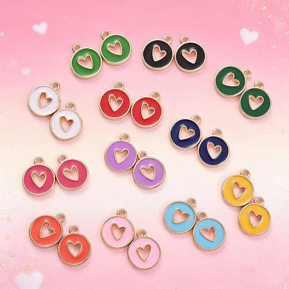 Valentine's Day Round Openwork Heart Alloy Charms