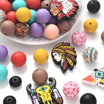Tribal Theme Silicone Beads Set