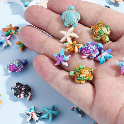 200pcs Turquoise Turtle Starfish Beads