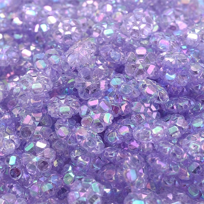 Multicolor AB Shiny Flower Acrylic Beads