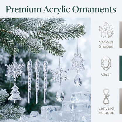 35-Piece Clear Acrylic Christmas Hanging Decorations