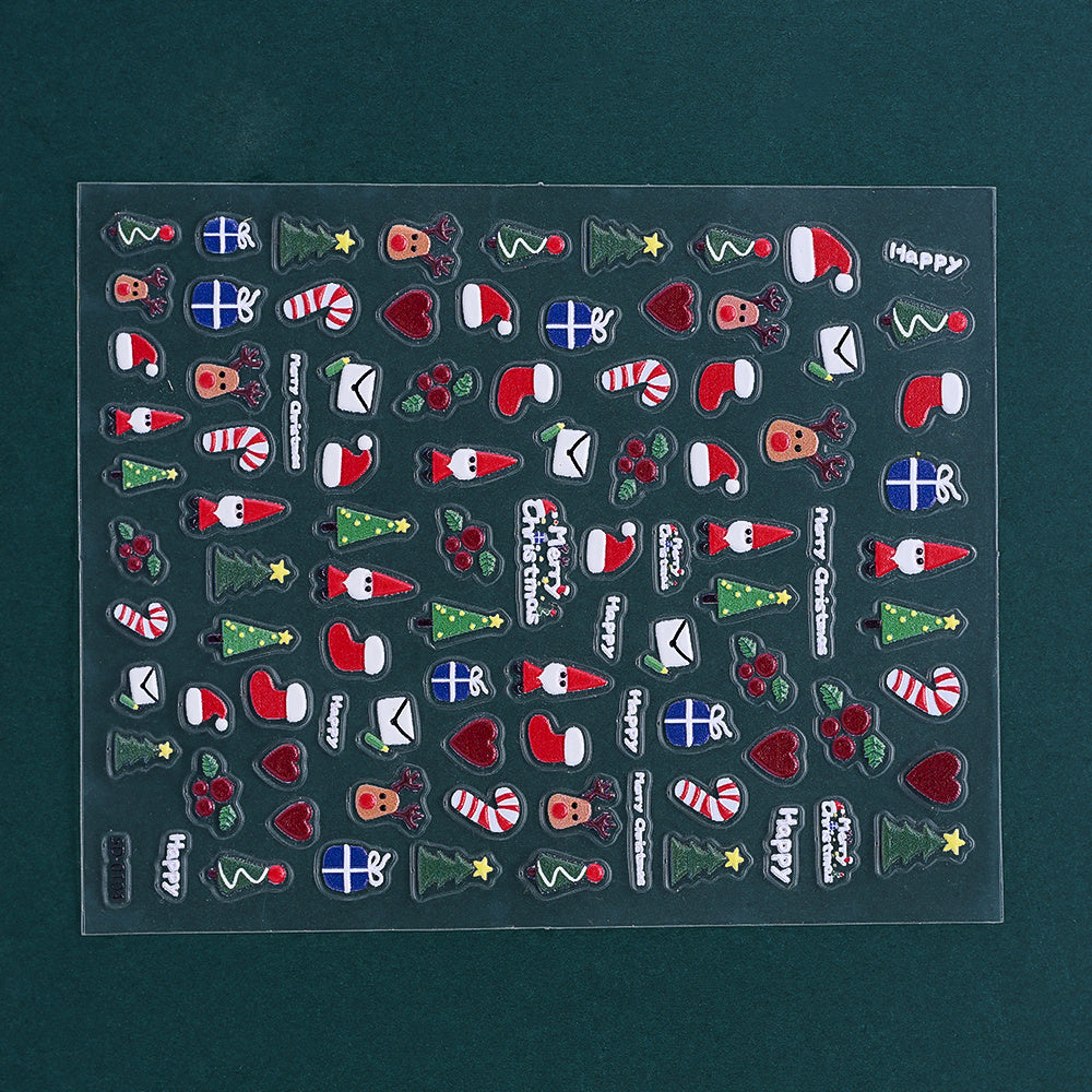 Christmas 5D Relief Nail Art Stickers