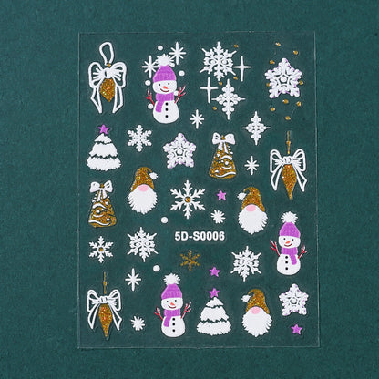 Christmas 5D Embossed Nail Art Stickers