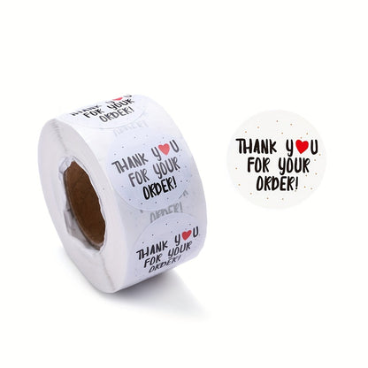 500PCS Thank You Self-Adhesive Sticker Roll