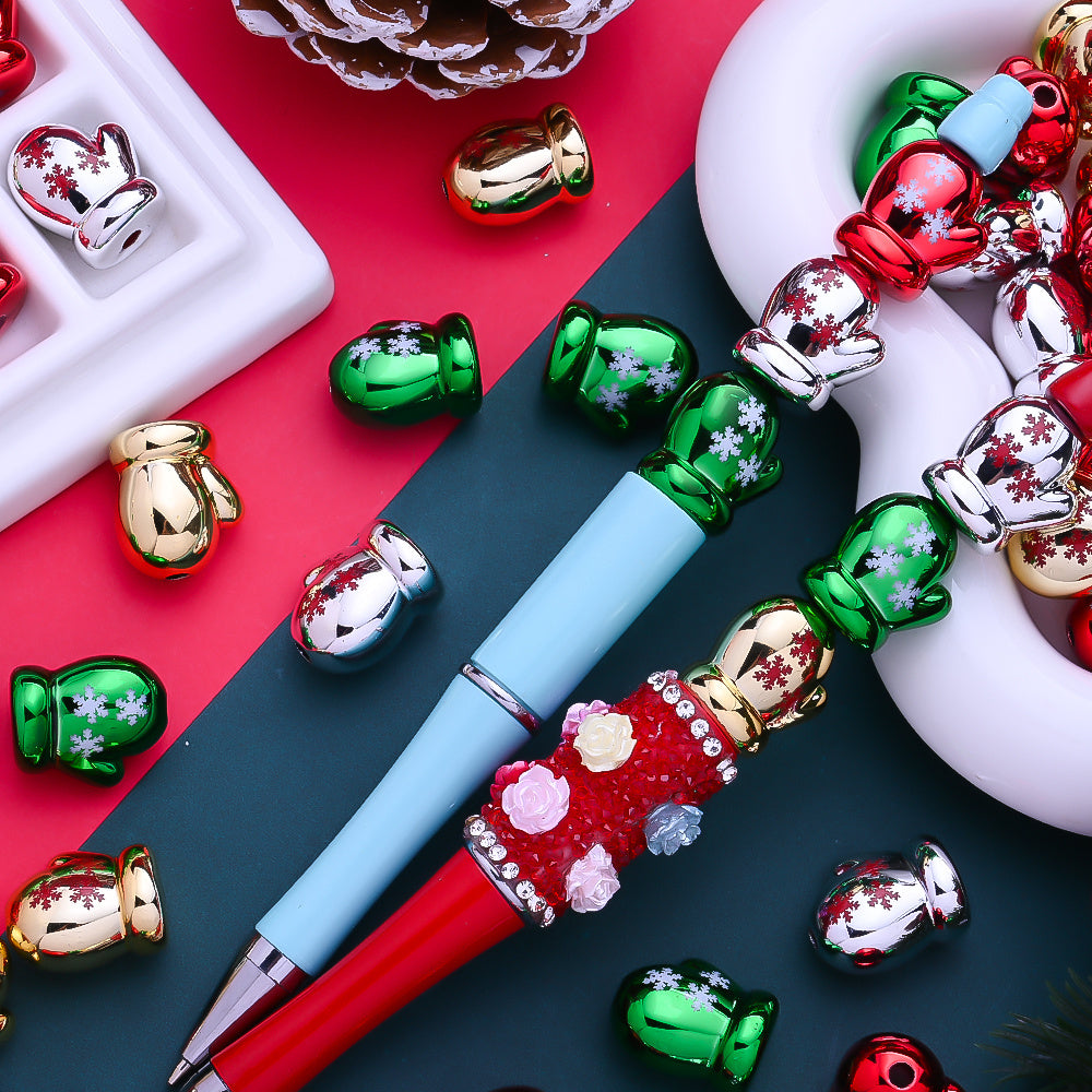 Acrylic Christmas Glove Beads